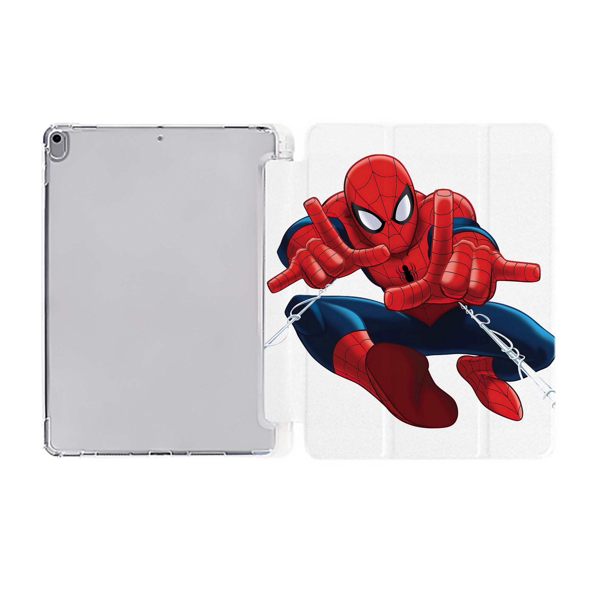 （画像用） Spider Man スパイダーマン IPad ケース ペン収納付き 三つ折りスタンド PUレザー×シリコン 対応機種9.5/10.5/10.9インチ